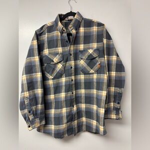 VATRENUS FR Flame Resistant Plaid Flannel Shirt Men’s Large Welding Workwear